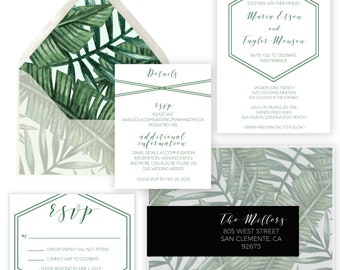 Vellum Palm Suite - Wedding Invitation Suite