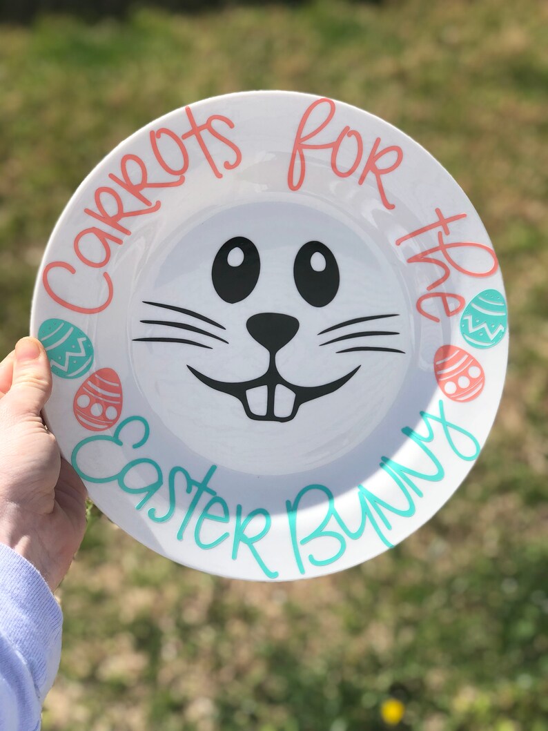 Carrots for the Easter Bunny personalized Plate Easter Plate Etsy