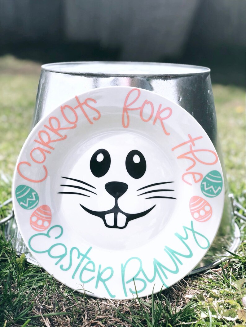 Carrots for the Easter Bunny personalized Plate Easter Plate Etsy