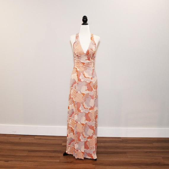 Vintage 1970s Disco Halter Dress