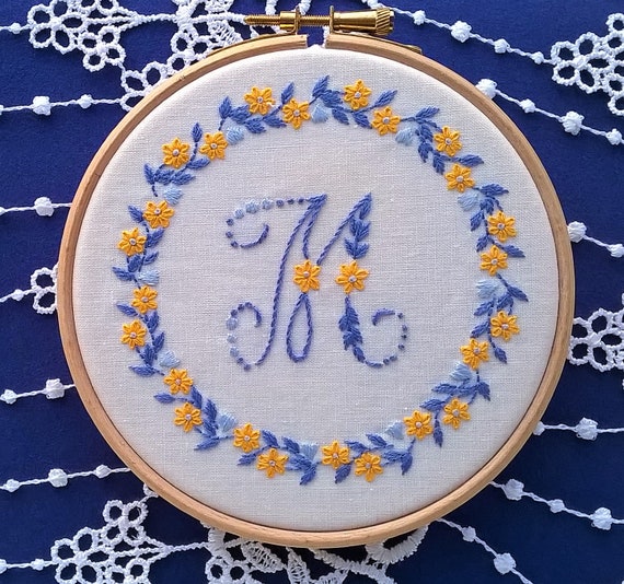 Hand Embroidery Pattern PDF Embroidery Fonts : 26 Monograms - Etsy