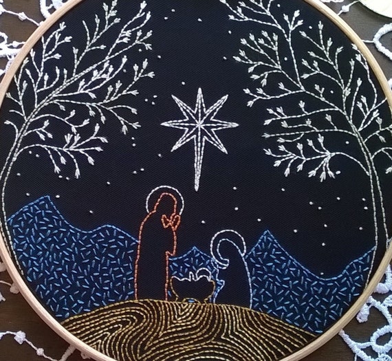 Hand Embroidery kit Nativity sceme Christmas Embroidery Kit Etsy