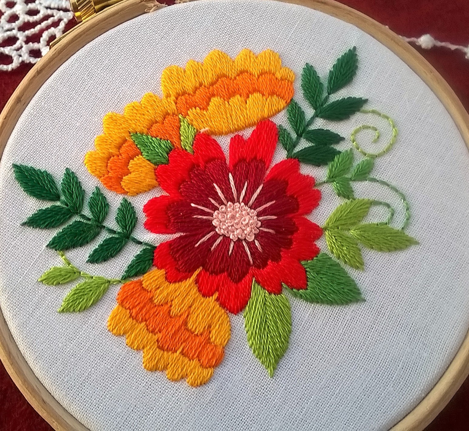 flowers embroidery kit Hand Embroidery kit Pre Printed Etsy