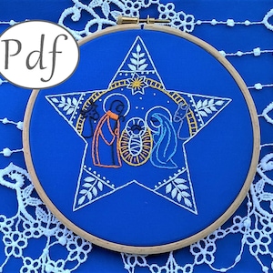 christmas embroidery pattern pdf , Nativity Pattern Digital Download , nativity scene design, needlepoint pattern