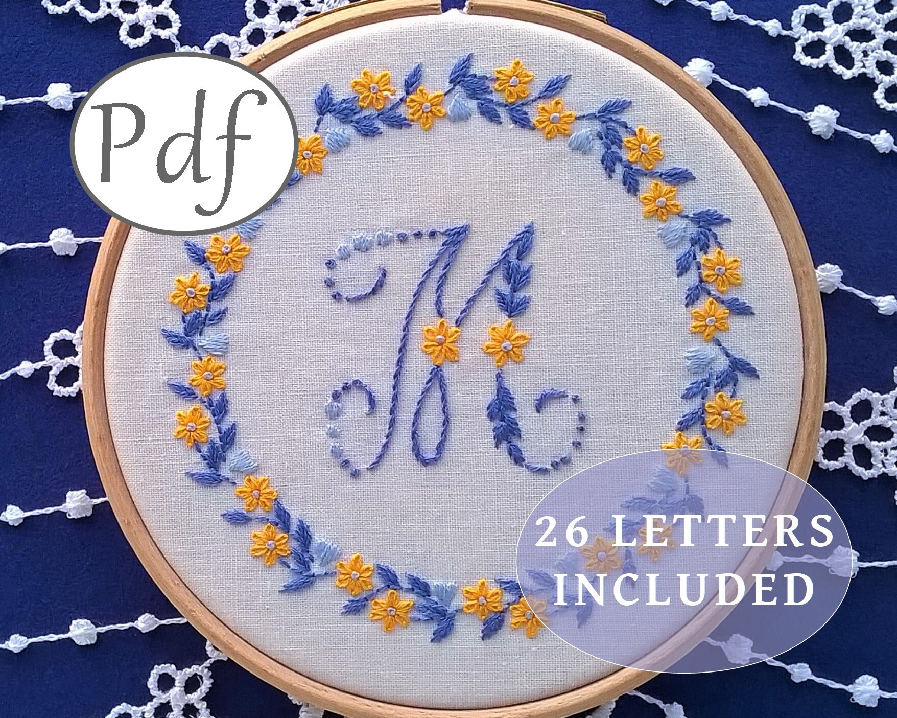 alphabet hand embroidery pattern etsy