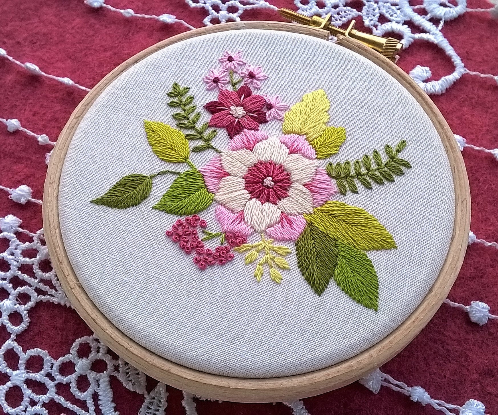 Hand Embroidery Pattern Pdf Flowers Embroidery Design Etsy