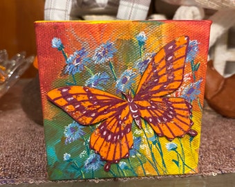 Mini Glitter Butterfly Canvas