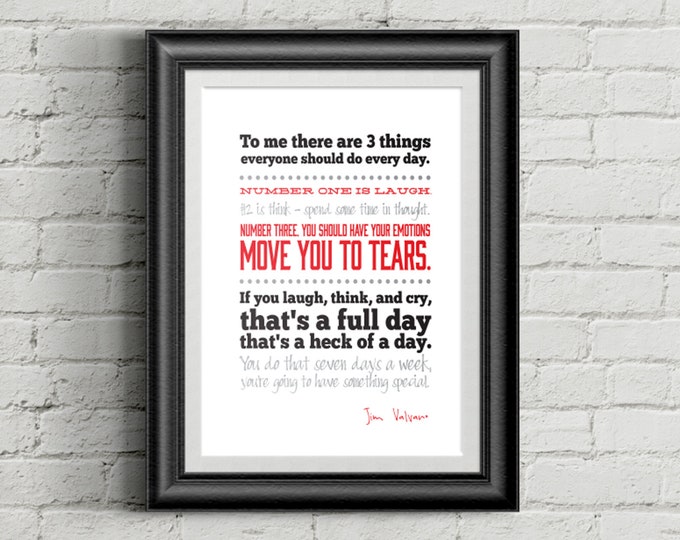 Jimmy V Full Day Quote Inspirational Print Typography Etsy
