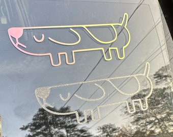 Hidden Long Dog Vinyl Decal • Holographic Longdog • Hidden Dog Sticker • Blue Dog Decal