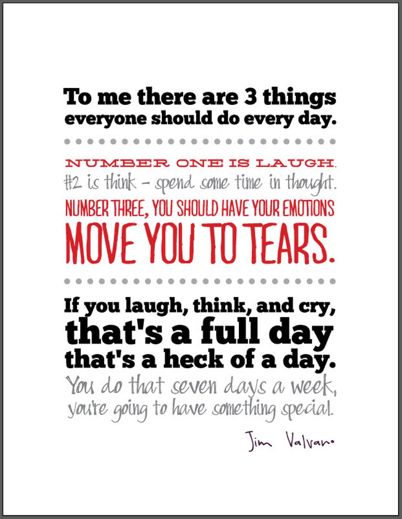Jimmy V full day quote Inspirational Print Typography Etsy