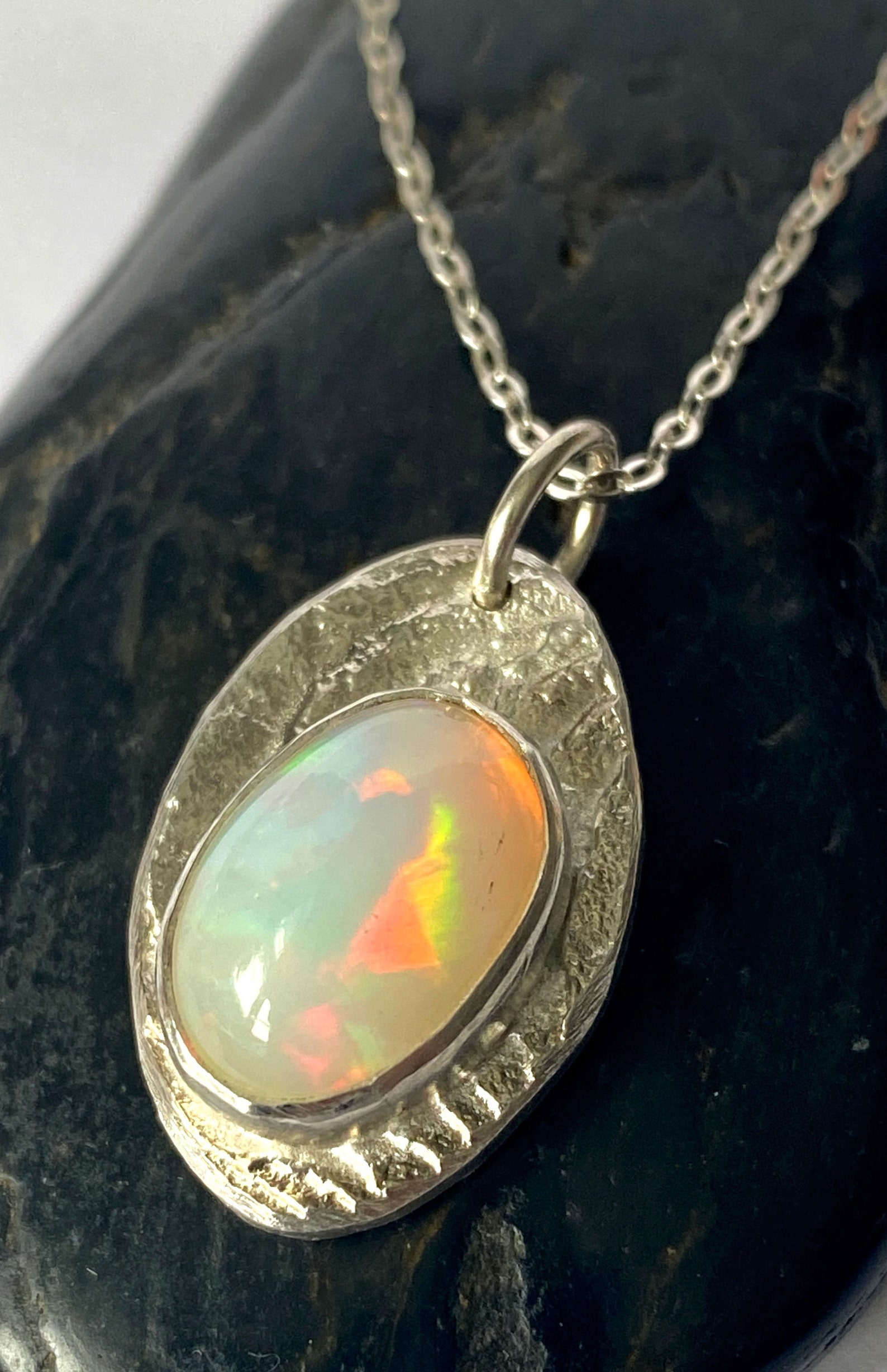 Welo Opal Sterling Silver Cuttlefish Cast Pendant Necklace - Etsy New ...