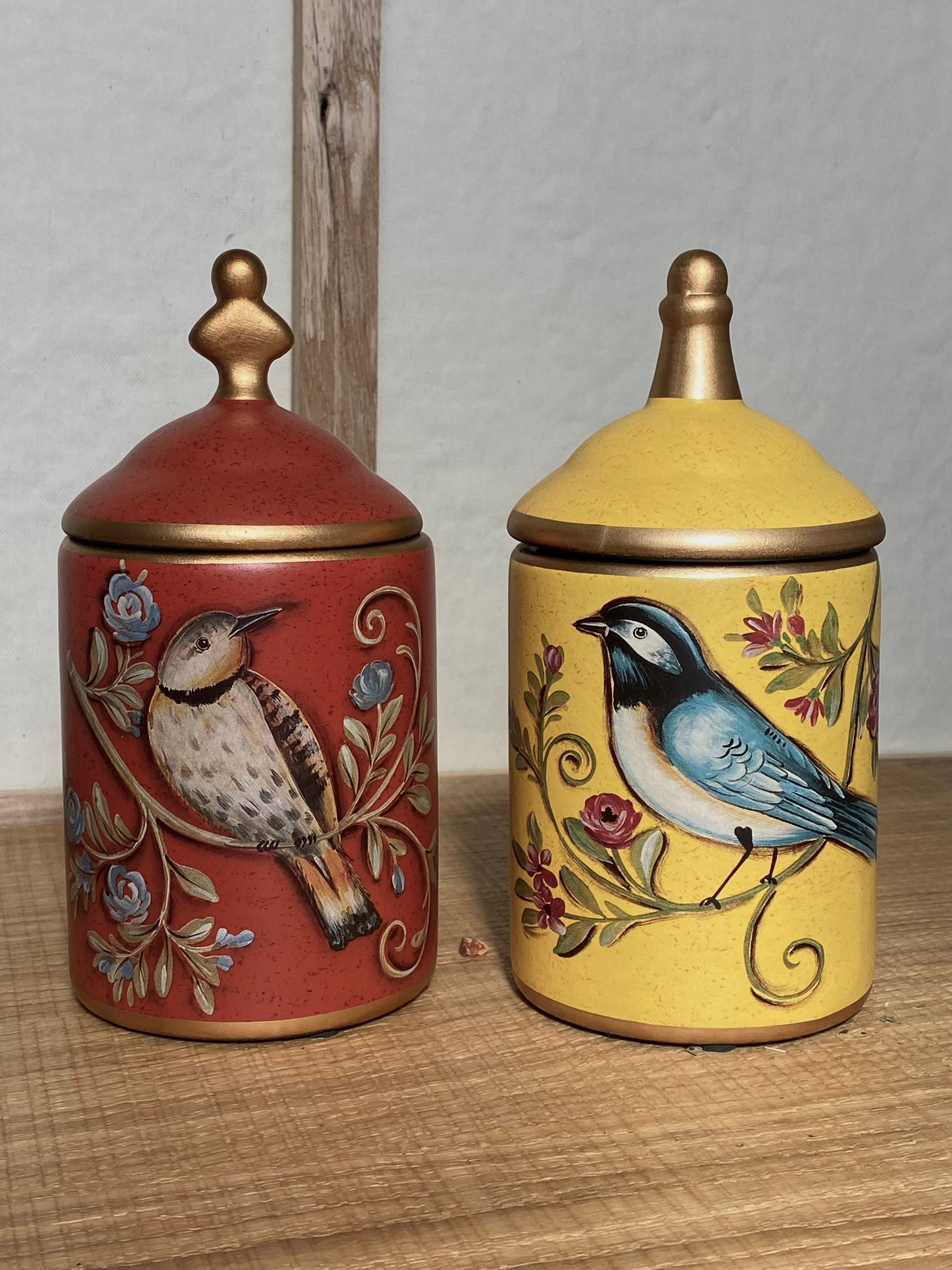 Vintage Style Tea Coffee Jar Ceramic Retro Container Kitchen Etsy