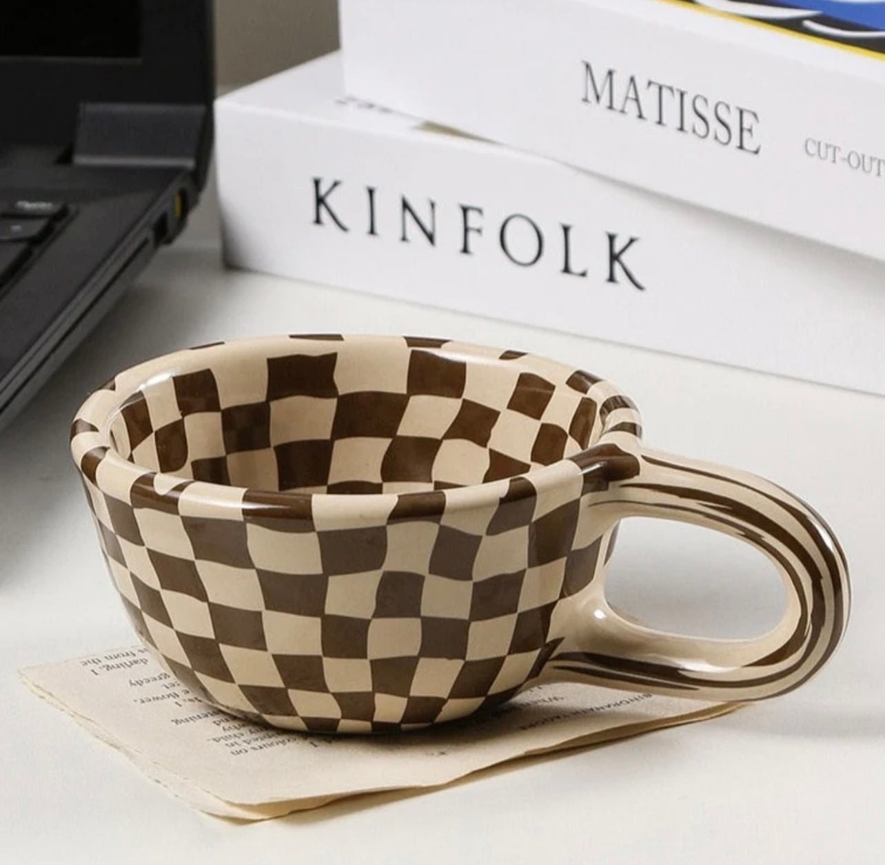 Chessboard Chequered Ceramic Mug/ Coffee Espresso Cup/ Checker