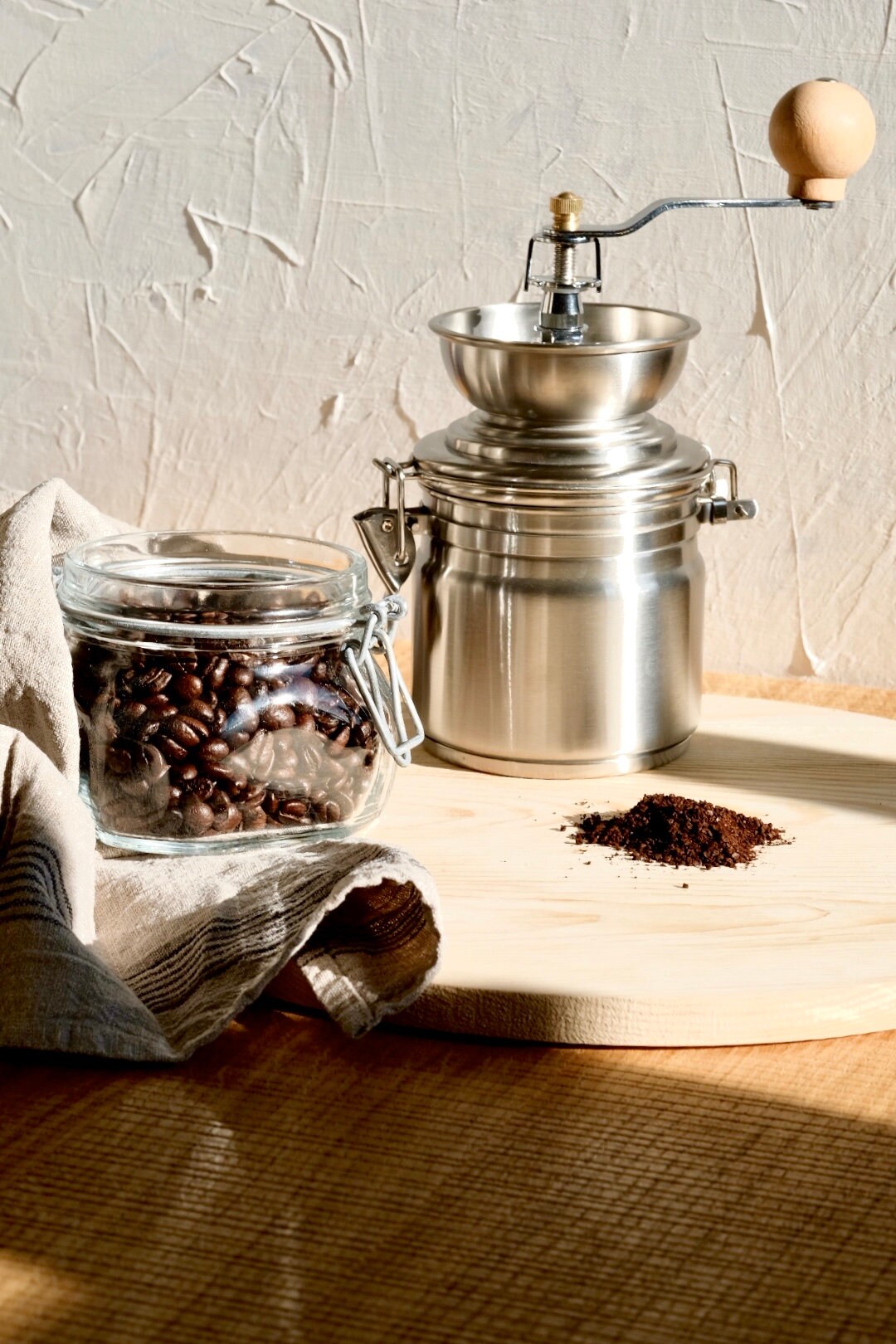 Coffee Grinder Manual Vintage Style Stainless Steel and Wood Etsy