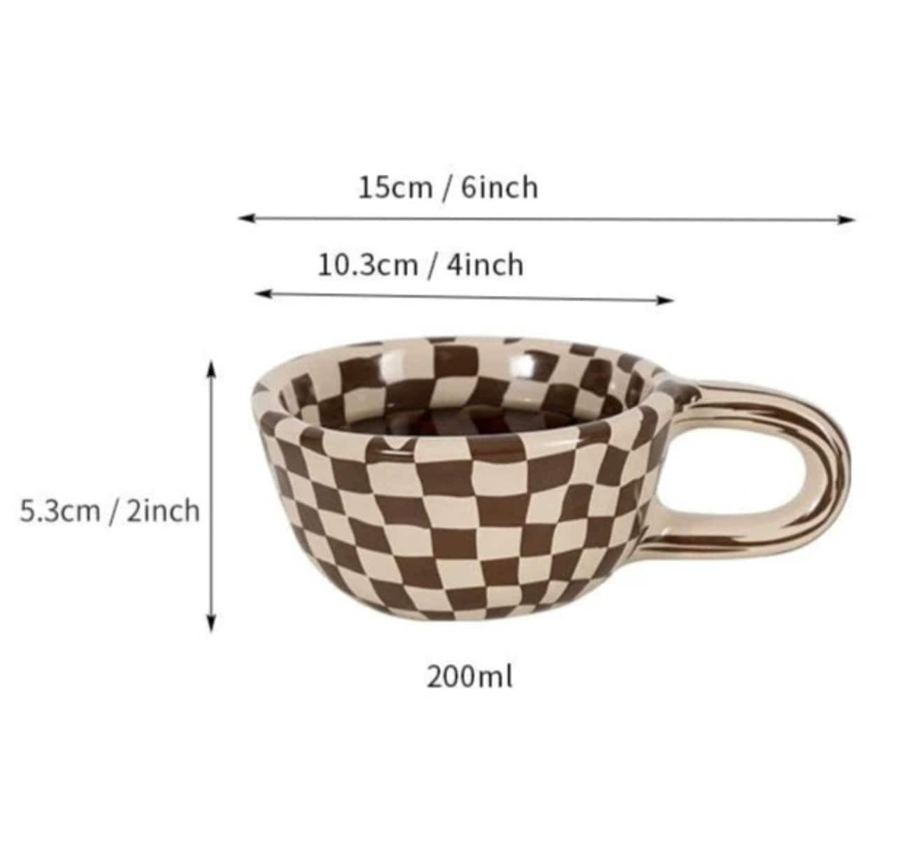 Chessboard Chequered Ceramic Mug/ Coffee Espresso Cup/ Checker