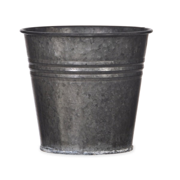 Minimalist Blackened Galvanised Pot/ Vintage Looking Planter / Durable Eco Friendly Sustainable Materials