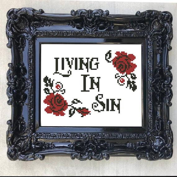 Instant download Living in Sin cross stitch pattern