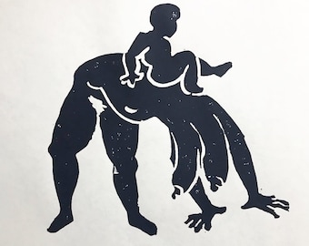 Mombod Linocut Print