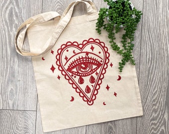 Crying Heart Tote Bag - Glitter