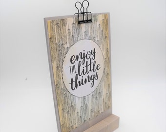 A5 stand clipboard display grey stained and varnished