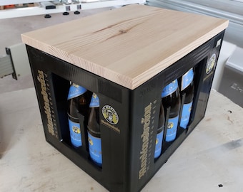 Beer crate seat made of pine or spruce, solid