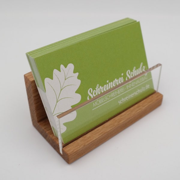 Business card holder made of oak wood, oiled