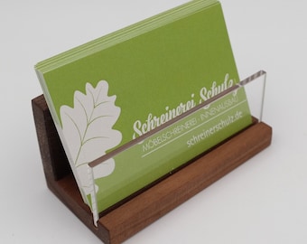 Business card holder made of walnut wood, oiled