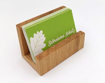 Business card holder made of oak wood, oiled