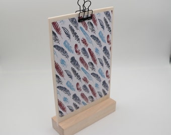 Stand / clipboard made of birch wood, natural, for A5