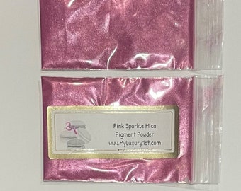 Pink Sparkle Mica Pigment Powder 3g for Lip Sticks, Eyeshadow, Eye, Lips, Cheeks, Brow, Gloss, Gel, Melt Pour Soap Making, DIY Face makeup
