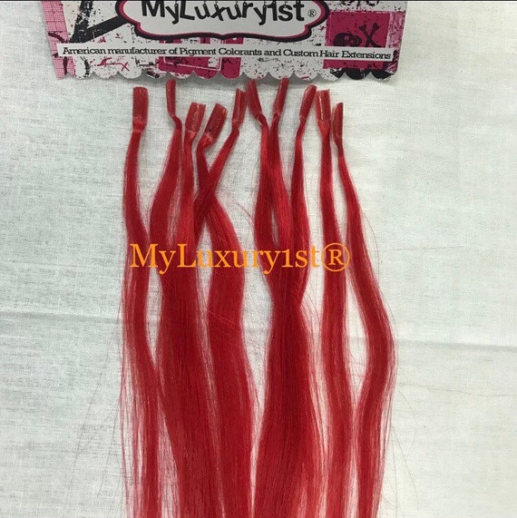 10 Strands Remy Fusion Nail Shape U Tip Red Human Hair Etsy