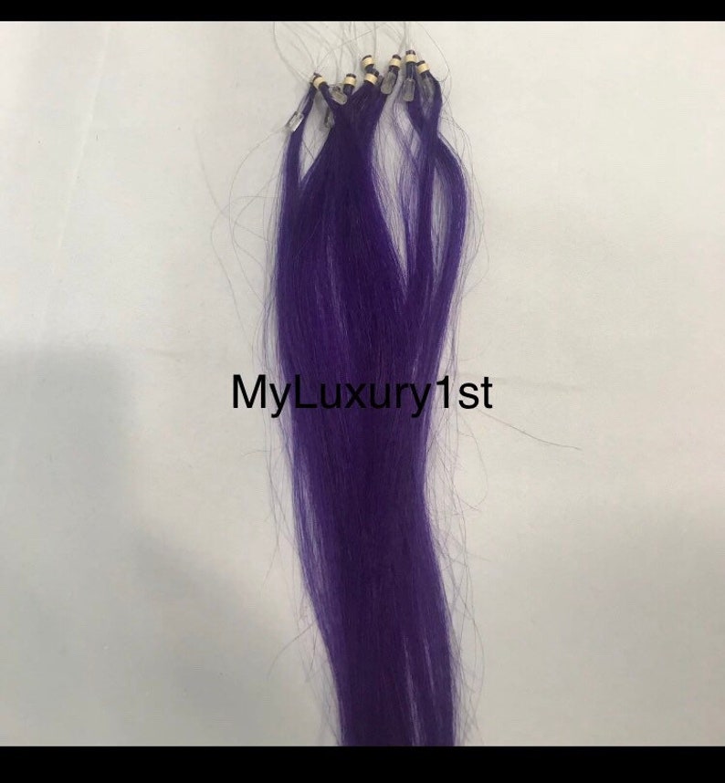 10 Purple Micro Loop Microbead Tip Remy Real Human Hair Etsy