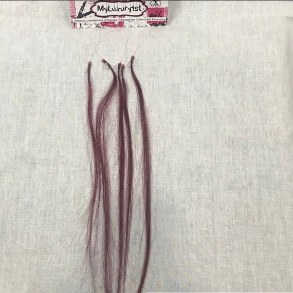 5 Strands Remy Micro Loop Tip Hair Extensions Burgundy Etsy