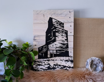 Prairie Grain Elevator on Reclaimed Pallet Wood // Made to Order