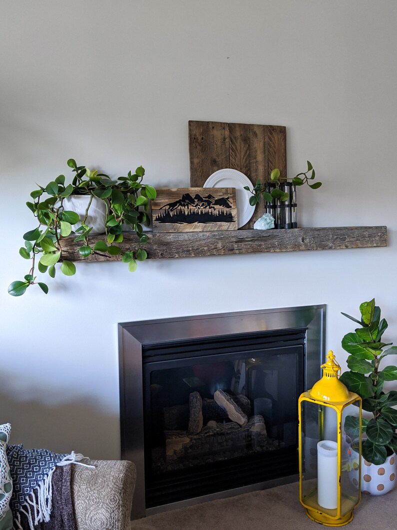 Three Sisters Sign Canmore Mountain Scene Rustic on Reclaimed Pallet Wood Mini Size image 3