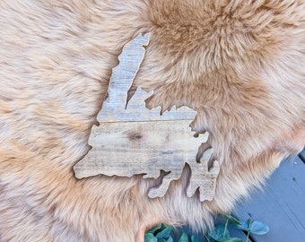 Newfoundland Wood Sign | Province Outline | NFLD Decor | Canadian Art | Reclaimed Wood Cutout