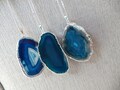 Blue Agate Necklace Blue Gemstone Blue Necklace Irregular Stone Bridesmaid necklace Christmas Gift,Gift For Her, Gift For Girlfriend,