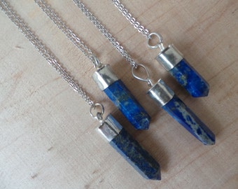 Lapis Lazuli Necklace Men Jewelry Vertical Point Men Necklace Blue Stone Necklace Lapis Lazuli Jewelry Stone Jewelry Mineral Necklace