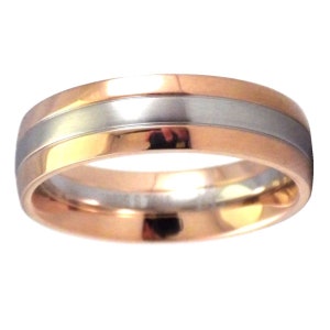 Rose Gold Ring Womens Mens Stainless Steel 6mm Comfort Fit Anniversary Wedding Band