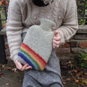 Somewhere over the Rainbow hot-water bottle cover (PDF knitting pattern)
