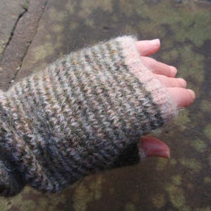 Fairy Rings reversible felted mitts (PDF knitting pattern)