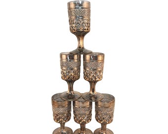 Vintage Wexford Claret Goblets: Smoke Pewter Mist, Set of 6