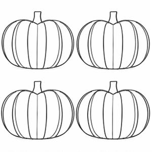 May include: A set of four black wire pumpkin frames arranged in a two-by-two grid. Each frame consists of thin metal rods shaped into the silhouette of a pumpkin with a stem at the top, featuring a hollow, open-work design for crafting projects.