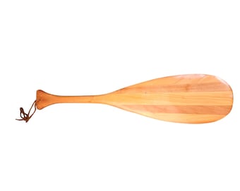 One 24.5 inch  Wooden Boat Canoe Paddle With Leather Wrist Strap