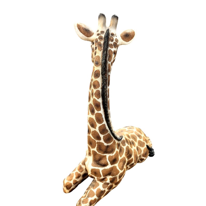 African Giraffe Figurine Brown Animal Wildlife Safari Home Decor