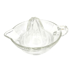 Vintage Ribbed Glass Citrus Juicer: Kitchen Barware Reamer
