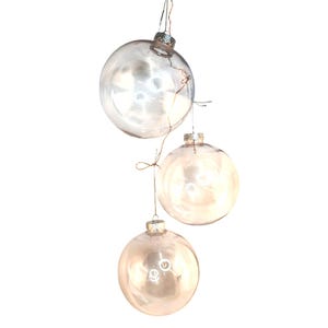 DIY Clear Plastic Christmas Ornaments - 5 Inch Fillable Set of 3
