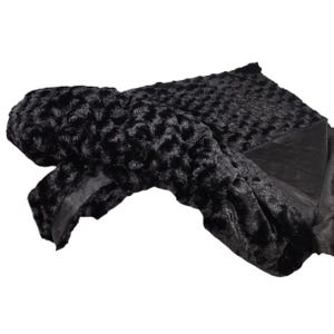 Black Luxe Faux Fur Minky Swirl Fabric 60 inch wide by 2 yards. New.