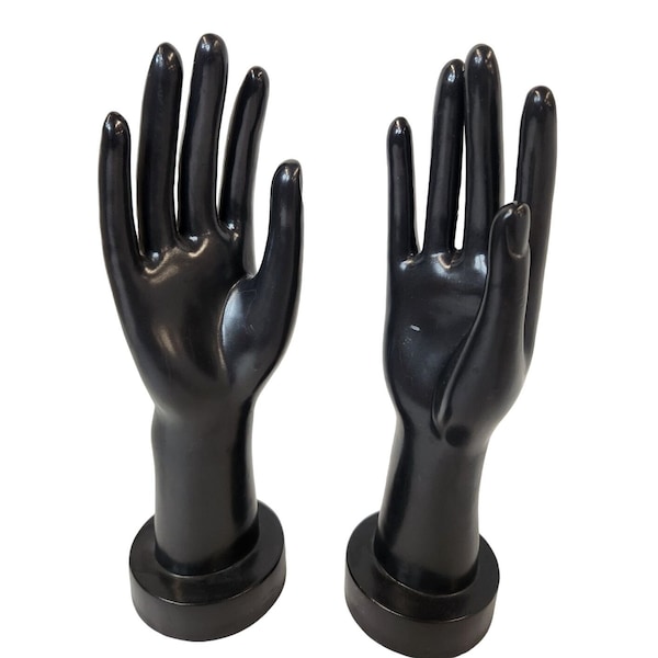 Hand Mannequin Jewelry Bracelet Watch Gloves Display Stand Model For Shopping Mall, Jewelry Store And Home, Black Set of 2