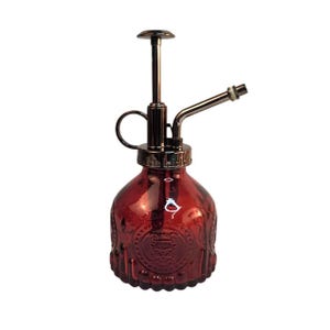 Glass Mister Spray Red Bottle With Pump works for Plant , Hair, Crafts 6.8 oz.